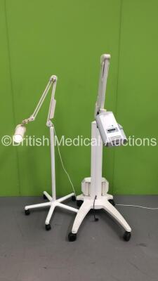 1 x Luxo Patient Examination Lamp on Stand (Powers Up with Good Bulb) and 1 x Galderma aktilite Light on Stand (No Power) *S/N FS0134277 / FS0022603*