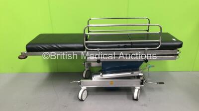 Portsmouth Surgical Equipment QA2 Hydraulic Patient Trolley with Cushions (Hydraulics Tested Working)