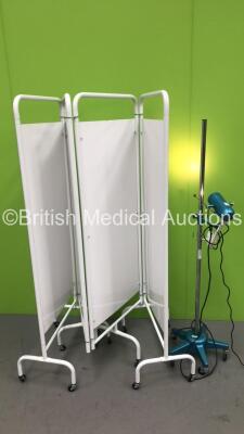 Mixed Lot Including 1 x Ocura Privacy Screen and 1 x Examination Light - Unknown Manufacturer (Powers Up)