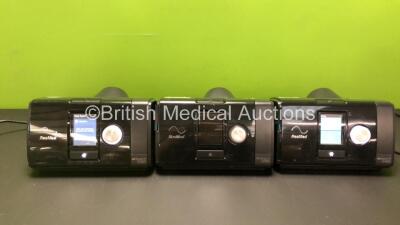 3 x ResMed Airsense 10 Autoset CPAP Units with 1 x AC Power Supply (1 x No Power)