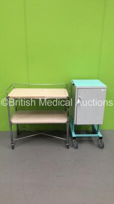 1 x Bristol Maid Lockable Cabinet and 1 x Metal Trolley