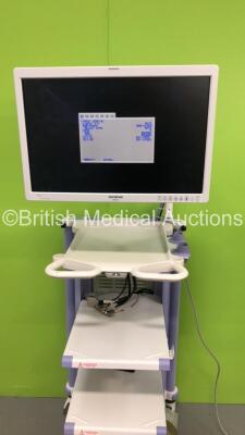 Olympus Stack Trolley with Olympus OEV261H Monitor and Olympus ECS-260 Connector Cable (Powers Up) *S/N 7115659* **A/N 0015624* - 5