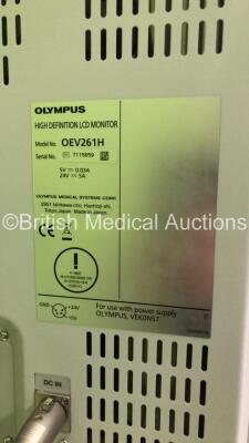 Olympus Stack Trolley with Olympus OEV261H Monitor and Olympus ECS-260 Connector Cable (Powers Up) *S/N 7115659* **A/N 0015624* - 7