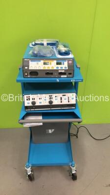 Valleylab Force FX-8C Electrosurgical / Diathermy Unit on Stand with Dome Footswitch, Valleylab Argon Gas Delivery Unit II with Accessories (Powers Up) *S/N F2E22365A / G3B2791UX* **A/N 0005801 / MP24033 / MP24033*