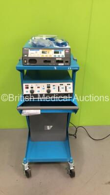 Valleylab Force FX-8C Electrosurgical / Diathermy Unit on Stand with Dome Footswitch, Valleylab Argon Gas Delivery Unit II with Accessories (Powers Up) *S/N F2E22365A / G3B2791UX* **A/N 0005801 / MP24033 / MP24033* - 2