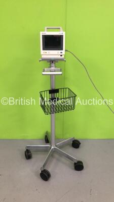 Philips M3046A M3 Patient Monitor on Stand with Philips M3000A Opt 06 Module with ECG/Resp / SPO2, NBP, Press and Temp Options (Powers Up) *S/N DE850158452* - 2