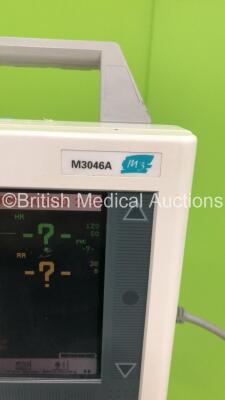 Philips M3046A M3 Patient Monitor on Stand with Philips M3000A Opt 06 Module with ECG/Resp / SPO2, NBP, Press and Temp Options (Powers Up) *S/N DE850158452* - 5