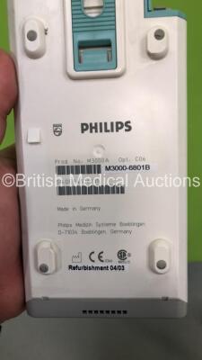 Philips M3046A M3 Patient Monitor on Stand with Philips M3000A Opt 06 Module with ECG/Resp / SPO2, NBP, Press and Temp Options (Powers Up) *S/N DE850158452* - 9