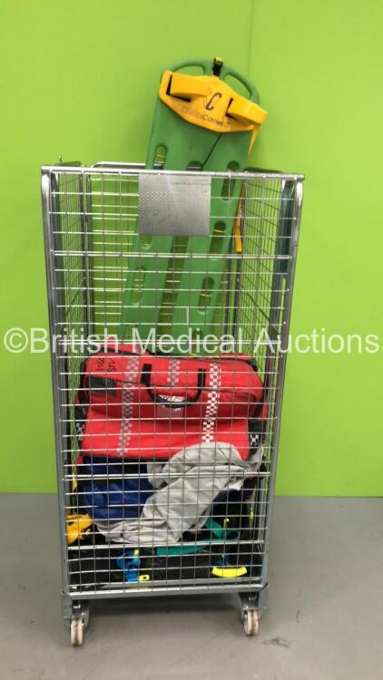 Mixed Cage Including Ambulance Bags, RedVac Vacuum Mattress and Scoop Stretcher (Cage Not Included)