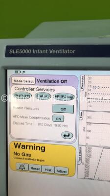 SLE5000 Infant Ventilator HFO TTV Plus Model M-1 Software Version 5.0 on Stand with Hoses (Powers Up) * Mfd 10/2011 * **SN 55063** - 12