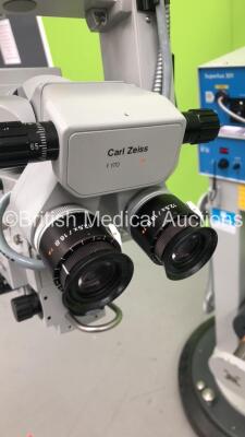 Carl Zeiss OPMI CS-NS Dual Operated Surgical Microscope with 2 x f=170 Binoculars, 4 x 12,5x/18B T* Eyepieces, Carl Zeiss Varioskop AF Unit, Zeiss Superlux 301 Light Source, Zeiss NC31 Control Unit and Footswitch (Powers Up with Good Bulb) - 6
