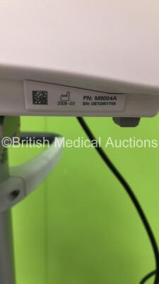 1 x Philips IntelliVue MP50 Patient Monitor on Stand with Philips M3015A #C06 Module Ref 862393 with Microstream CO2, Press and Temp Options, Philips A01C06 Module Ref 862442 with Press, Temp, NBP, SPO2 and Ecg/Resp Options and Leads and 1 x Welch Allyn 5 - 6