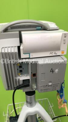 1 x Philips IntelliVue MP50 Patient Monitor on Stand with Philips M3015A #C06 Module Ref 862393 with Microstream CO2, Press and Temp Options, Philips A01C06 Module Ref 862442 with Press, Temp, NBP, SPO2 and Ecg/Resp Options and Leads and 1 x Welch Allyn 5 - 14