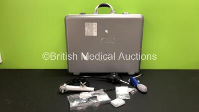 Karl Storz 11272VP Video Urethro-Cystoscope with Leak Tester and Accessories in Case - Engineer's Report : Optical System - Untested, Angulation - Strained, Insertion Tube - Bending Section Severely Crushed, Light Transmission - 20% Loss, Channels - Restr