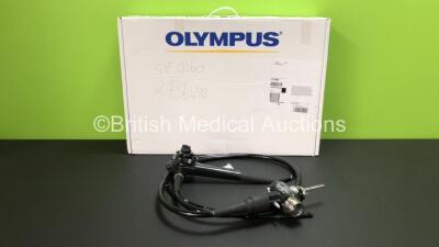 Olympus GIF-Q260 Video Gastroscope in Case - Engineer's Report : Optical System - No Fault Found, Angulation - Stiff, Requires Adjustment, Insertion Tube - No Fault Found, Light Transmission - No Fault Found, Channels - No Fault Found, Leak Check - Slow L