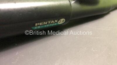 Pentax EB-1970K Video Bronchoscope in Case - Engineer's Report : Optical System - No Fault Found, Angulation - No Fault Found, Insertion Tube - No Fault Found, Light Transmission - No Fault Found, Channels - No Fault Found, Leak Check - No Fault Found *A1 - 3