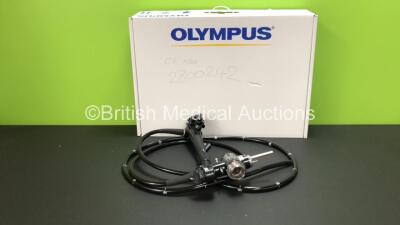 Olympus CF-H260DL Video Colonoscope in Case - Engineer's Report : Optical System - Cloudy in Top Left, Angulation - Some Snaking in Bending Section, Tight, Requires Adjustment, Insertion Tube - No Fault Found, Light Transmission - No Fault Found, Channels
