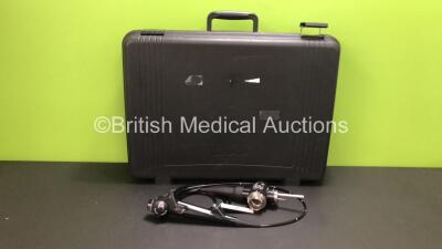 Olympus BF-260 Video Bronchoscope in Case - Engineer's Report : Optical System - Small Cloudy Spot in Centre, Angulation - No Fault Found, Insertion Tube - No Fault Found, Light Transmission - No Fault Found, Channels - Clear, Leak Check - No Fault Found