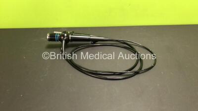 Olympus BF Type P20D Bronchoscope - Engineer's Report : Optical System - No Fault Found, Angulation - Down out of Spec, Insertion Tube - Buckled at Control Boot, Light Transmission - No Fault Found, Channels - No Fault Found, Leak Check - No Fault Found *