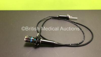 Olympus BF Type 10 Bronchoscope in Case - Engineer's Report : Optical System - 33 Broken Fibers, Angulation - No Fault Found, Insertion Tube - Badly Kinked, Light Transmission - No Fault Found, Channels - No Fault Found, Leak Check - No Fault Found *25117 - 2