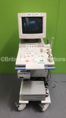 Toshiba ECC-CEE SSA-340A Ultrasound Scanner *S/N E1515217* with 2 x Transducers / Probes (PVF-641VT and PVF-375AT) and Sony SVO-9500MDP Video Cassette Recorder (Powers Up) ***IR453***
