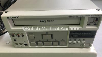 Toshiba ECC-CEE SSA-340A Ultrasound Scanner *S/N E1515217* with 2 x Transducers / Probes (PVF-641VT and PVF-375AT) and Sony SVO-9500MDP Video Cassette Recorder (Powers Up) ***IR453*** - 3