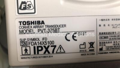 Toshiba Aplio 500 Flat Screen Ultrasound Scanner TUS-A500 *S/N T5A14Z2206* **Mfd 12/2014** Software Version AB_V5.00*R305 with 5 x Transducers / Probes (PVT-375BT *Mfd 10/2014* / PVT-375BT *Mfd 02/2009* / PVT-781VT *Mfd 11/2014* / PLT-1204BT *Mfd 12/2014* - 15