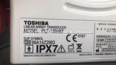 Toshiba Aplio 500 Flat Screen Ultrasound Scanner TUS-A500 *S/N T5A14Z2206* **Mfd 12/2014** Software Version AB_V5.00*R305 with 5 x Transducers / Probes (PVT-375BT *Mfd 10/2014* / PVT-375BT *Mfd 02/2009* / PVT-781VT *Mfd 11/2014* / PLT-1204BT *Mfd 12/2014* - 17