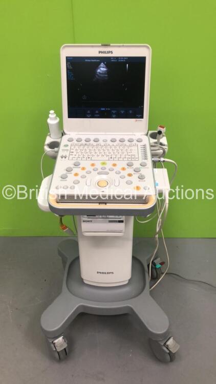 Philips CX50 Flat Screen Ultrasound Scanner Ref 989605384711 *S/N SGD1500061* **Mfd 2016** Revision 3.1.2 with 1 x Transducer / Probe (S5-1) and Sony UP-D898MD Digital Graphic Printer (Powers Up) ***IR455***