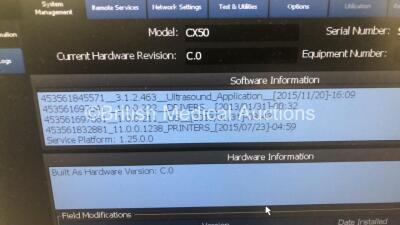 Philips CX50 Flat Screen Ultrasound Scanner Ref 989605384711 *S/N SGD1500061* **Mfd 2016** Revision 3.1.2 with 1 x Transducer / Probe (S5-1) and Sony UP-D898MD Digital Graphic Printer (Powers Up) ***IR455*** - 7
