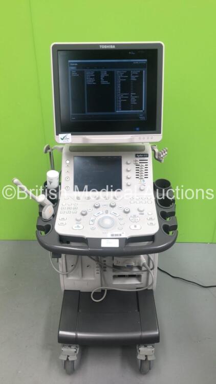 Toshiba Aplio 400 TUS-A400 Flat Screen Ultrasound Scanner *S/N WAB1512019* **Mfd 01/2015** Software Version AB_v5.10*R100 with 2 x Transducers / Probes (PVT-674BT *Mfd 01/2018* and PVT-781VT *Mfd 02/2015*) and Sony UP-D897 Digital Graphic Printer (Powers