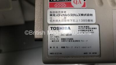 Toshiba Aplio 400 TUS-A400 Flat Screen Ultrasound Scanner *SN T1E1323475* **Mfd 02/2013** Software Version AB_V3.00*R002 with 2 x Transducers / Probes (PVT-661VT *Mfd 02/2007* and PVT-674BT * Mfd 09/2013*) (Powers Up) *See PDF for PM Report* ***IR447*** - 8