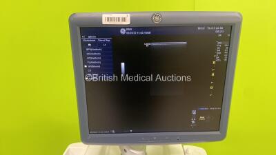 GE Logiq E9 Flat Screen Ultrasound Scanner *S/N 125722US9* **Mfd 03/2014** Ref 5205000-7 Software Version - R5 (upgraded), Software Revision - 1.3 with 4 x Transducers / Probes (L8-18i-D Ref 5336969 *Mfd 02/2014* / 9L-D Ref 5194432 *Mfd 11/2021* / ML6-15- - 2