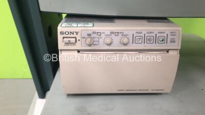 BK Medical 2102 Hawk Ultrasound Scanner *S/N 2005-1854669* with 3 x Transducers / Probes (Type 8008 5-10 MHz / Type 2052 and Type 1850) and Sony UP-895MD Colour Video Printer (Powers Up) ***IR444*** - 5