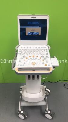 Philips CX50 Flat Screen Ultrasound Scanner Ref 453561458842 *S/N SGN1001178* **Mfd 11/2010** Software Revision 3.1.1 on Philips CX Cart (Powers Up - Small Cracks to Unit - See Pictures) ***IR397***