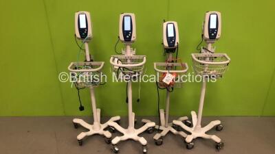 4 x Welch Allyn SPOT Vital Signs Monitors on Stands (All Power Up) *S/N 201700379 / 200727798 / 201216410 / 200721629*