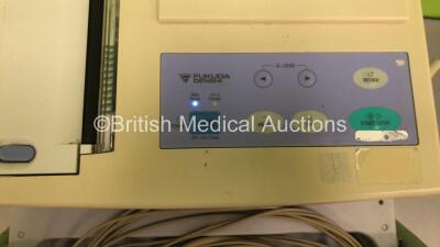 Fukuda Denshi FX-7402 CardiMax ECG Machine on Stand with 10 Lead ECG Leads (Powers Up) *S/N 500001204* - 3