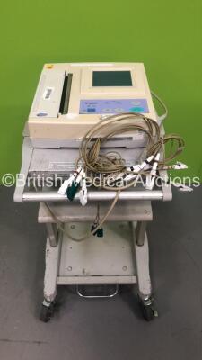 Fukuda Denshi FX-7402 CardiMax ECG Machine on Stand with 10 Lead ECG Leads (Powers Up) *S/N 03090205*