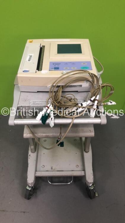 Fukuda Denshi FX-7402 CardiMax ECG Machine on Stand with 10 Lead ECG Leads (Powers Up) *S/N 03090205*