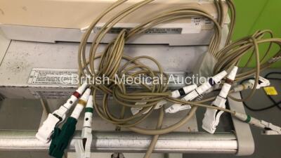 Fukuda Denshi FX-7402 CardiMax ECG Machine on Stand with 10 Lead ECG Leads (Powers Up) *S/N 03090205* - 3