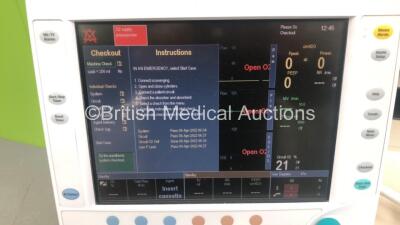 Datex-Ohmeda Aisys Anaesthesia Machine Software Version 07.01 with GE Carescape B850 Monitor, Datex-Ohmeda Module Rack, Bellows and Hoses (Powers Up) *S/N ANAN00263* - 2