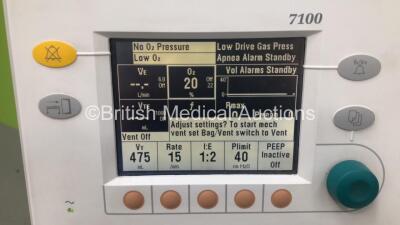 Datex-Ohmeda Aestiva/5 Anaesthesia Machine with Datex-Ohmeda 7100 Ventilator Software Version 1.4 with Datex-Ohmeda Compact Anaesthesia Monitor, E-PRESTN Multiparameter Module with SPO2, T1-T2,P1-2, NIBP and ECG Options, E-CAiOV Gas Module with Spirometry - 7