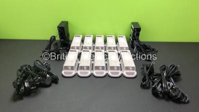 10 x 3M TR-340 Lithium Ion Battery Charger Cradles and 10 x Power Supplies (All Power Up)