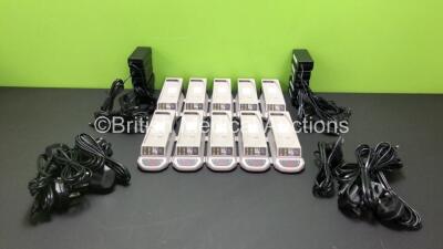 10 x 3M TR-340 Lithium Ion Battery Charger Cradles and 10 x Power Supplies (All Power Up - Stock Photo)