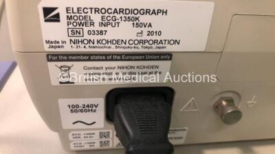 Nihon Kohden CardioFax M ECG Machine on Stand with 10 Lead ECG Leads (Powers Up) *GH* - 3