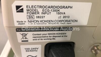 Nihon Kohden CardioFax M ECG Machine on Stand with 10 Lead ECG Leads (Powers Up) *GH* - 3