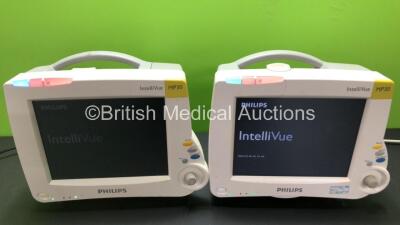 2 x Philips IntelliVue MP30 Patient Monitors (Both Power Up, 1 x Damage to Power Button and 1 x Damaged Casing - See Photos) *DE72880989 and DE52613323*