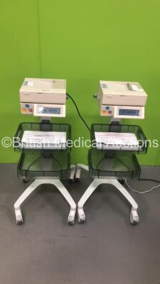 2 x Sonicaid Team Duo Fetal Monitors on Stands (Both Power Up)