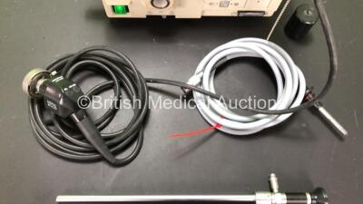 Job Lot Including 1 x Olympus OTV-SX2 Video Endoscopy Unit (Powers Up) 1 x Olympus CLV-S20 Light Source (Powers Up, Damaged Casing - See Photos) 1 x Olympus A3096 Light Source Cable, 1 x OTV-SX2 Camera and 1 x Olympus A3990 Rigid Scope *Very Clear View* - 5