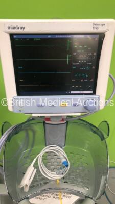 4 x Mindray Tiro Patient Monitors on Stands with Selection of Cables (All Power Up - 1 x Damaged Surround - 1 x Missing Handle) *GL* - 2
